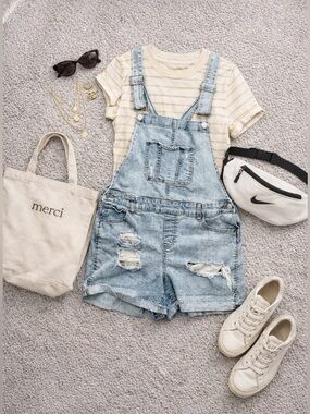 Maurice’s Distressed Denim Overalls